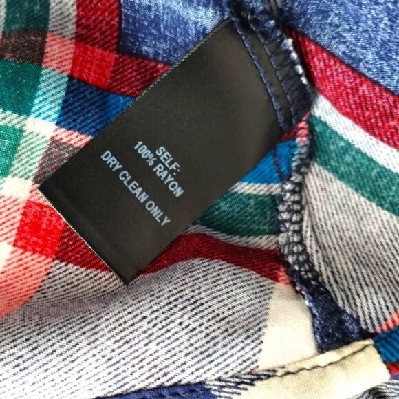 LULUS Womens Tunic Sz Medium Red‎ Blue Plaid Long Sleeve Flared Shirt Dress Prep - Picture 10 of 13